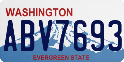 WA license plate ABV7693