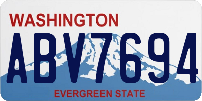 WA license plate ABV7694