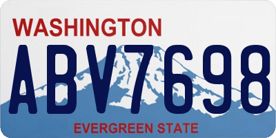 WA license plate ABV7698