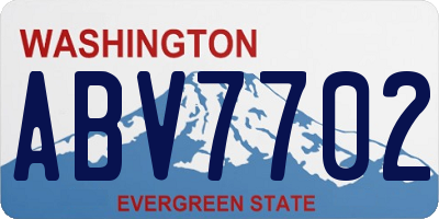 WA license plate ABV7702