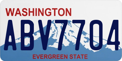 WA license plate ABV7704