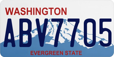 WA license plate ABV7705