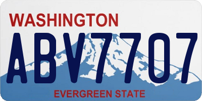 WA license plate ABV7707