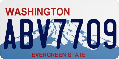 WA license plate ABV7709