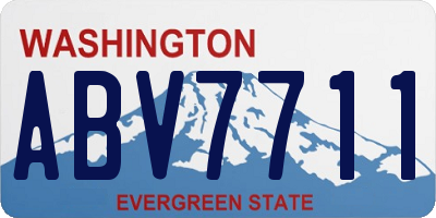WA license plate ABV7711