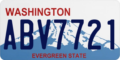 WA license plate ABV7721