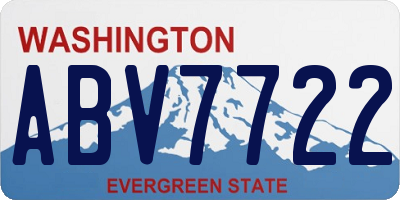 WA license plate ABV7722