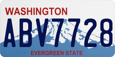 WA license plate ABV7728