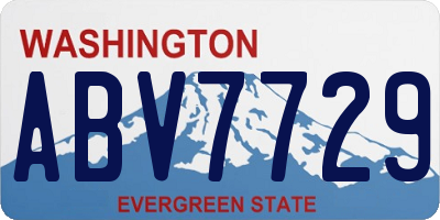 WA license plate ABV7729