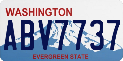 WA license plate ABV7737