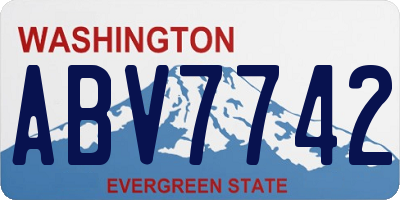 WA license plate ABV7742