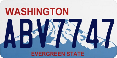 WA license plate ABV7747