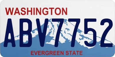 WA license plate ABV7752