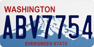 WA license plate ABV7754