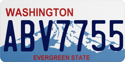 WA license plate ABV7755