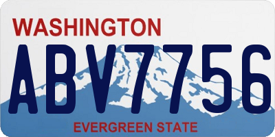 WA license plate ABV7756