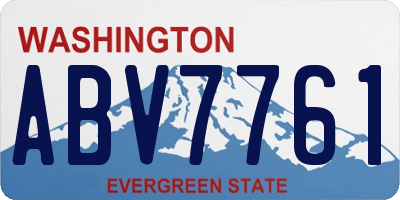 WA license plate ABV7761