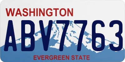 WA license plate ABV7763
