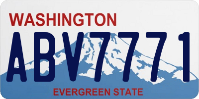 WA license plate ABV7771