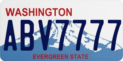 WA license plate ABV7777