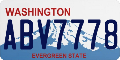 WA license plate ABV7778
