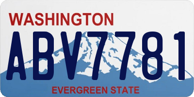 WA license plate ABV7781