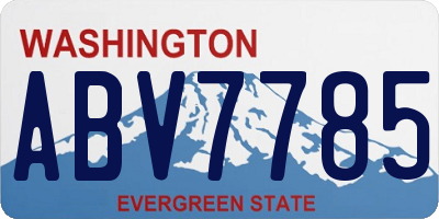 WA license plate ABV7785