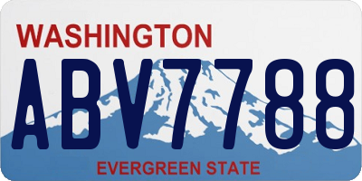 WA license plate ABV7788