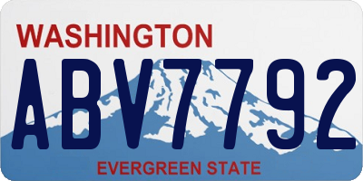 WA license plate ABV7792
