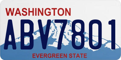 WA license plate ABV7801