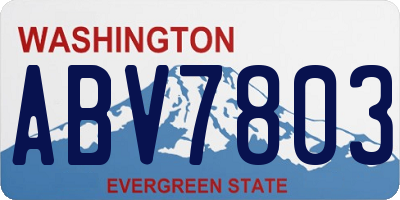 WA license plate ABV7803