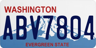 WA license plate ABV7804