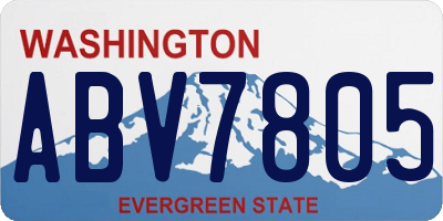 WA license plate ABV7805