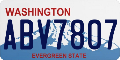WA license plate ABV7807