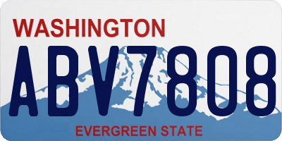 WA license plate ABV7808