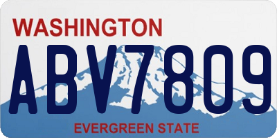 WA license plate ABV7809
