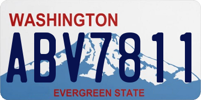 WA license plate ABV7811