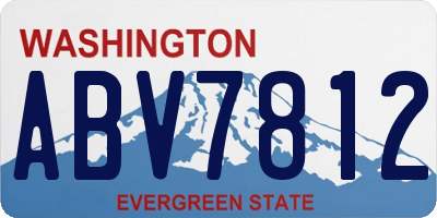 WA license plate ABV7812