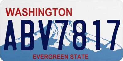 WA license plate ABV7817