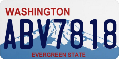 WA license plate ABV7818
