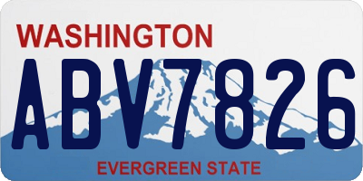 WA license plate ABV7826