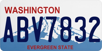 WA license plate ABV7832
