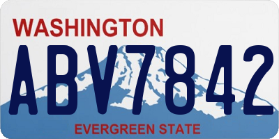 WA license plate ABV7842