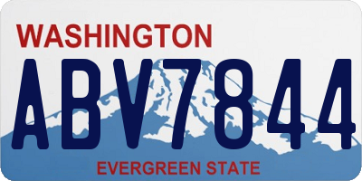 WA license plate ABV7844