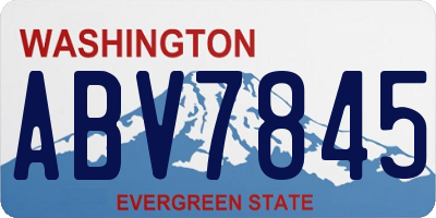 WA license plate ABV7845