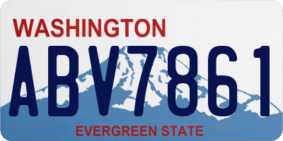 WA license plate ABV7861