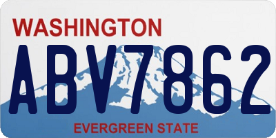 WA license plate ABV7862