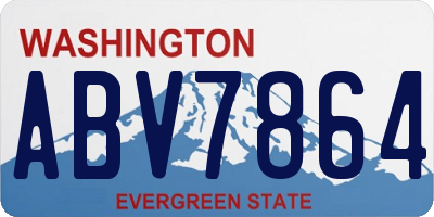WA license plate ABV7864