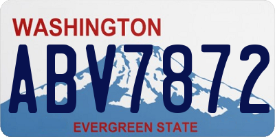 WA license plate ABV7872