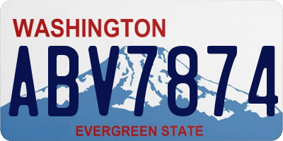 WA license plate ABV7874
